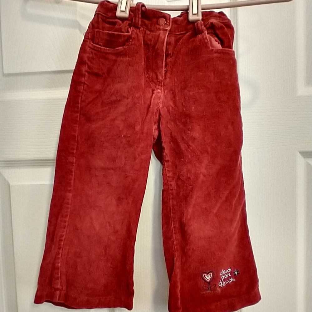 2t deux par deux red corduroy pants